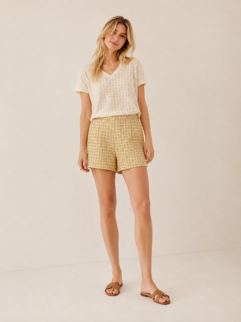 2/$30 NWT ZARA Geometric Print Shorts XS Multicolor High Rise Relaxed Fit #6373